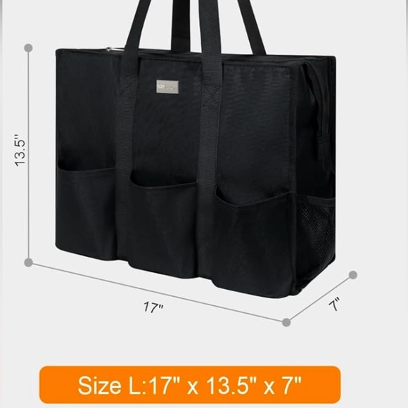 Utility Water Resistant Tote Bag with 13 Exterior & Interior Pockets - Picture 9 of 12